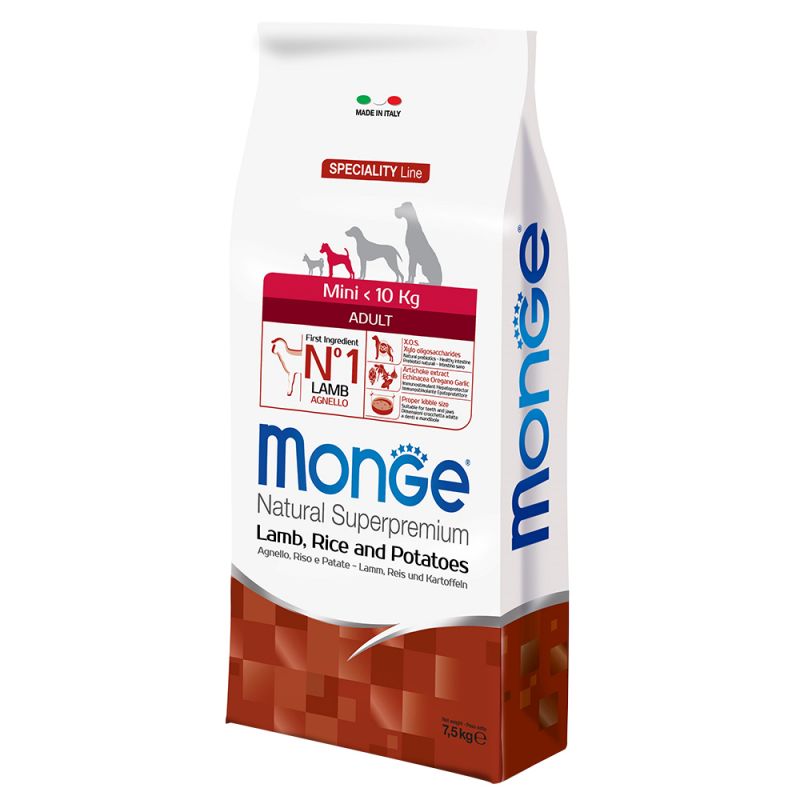 Monge Natural Superpremium Adult Mini Agnello Riso e Patate 7,5kg Monge Natural Superpremium Adult Mini Agnello Riso e Patate 7,5kg